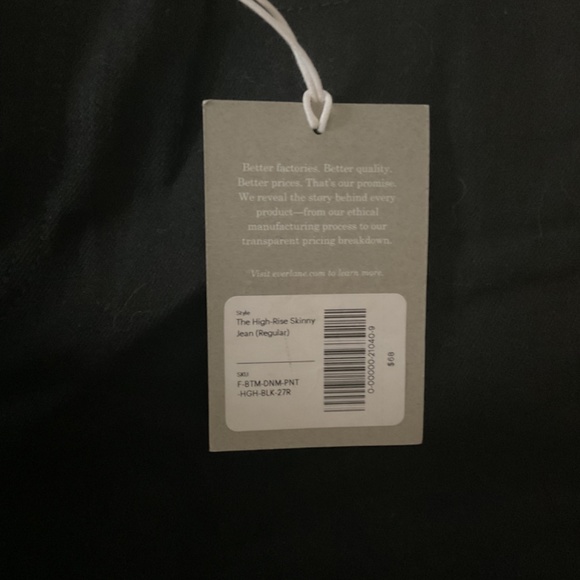 NWT Everlane high rise skinny black jeans, size 27 - Picture 3 of 3